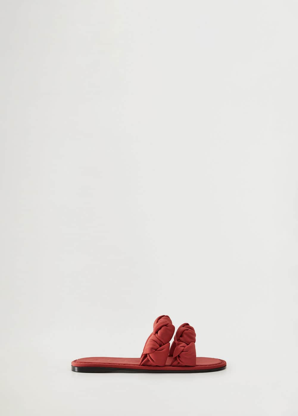 Mango puff slippers with knot detail