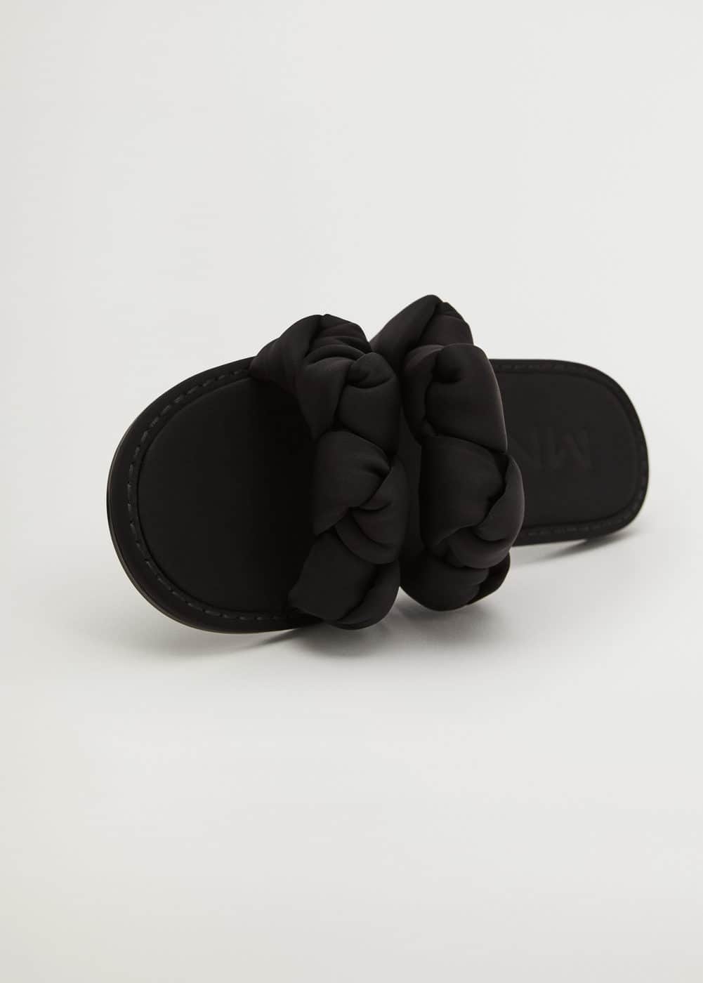 Mango puff slippers with knot detail