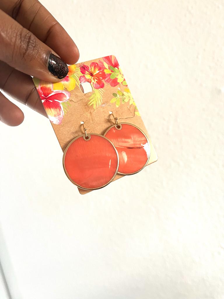 Peach summer earrings