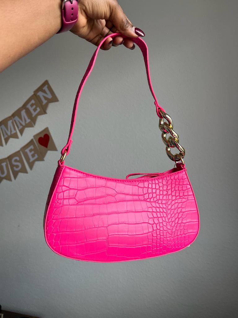 Primark pink gold chain bag