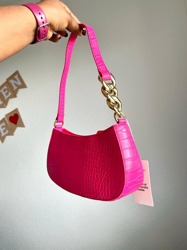 Primark pink gold chain bag