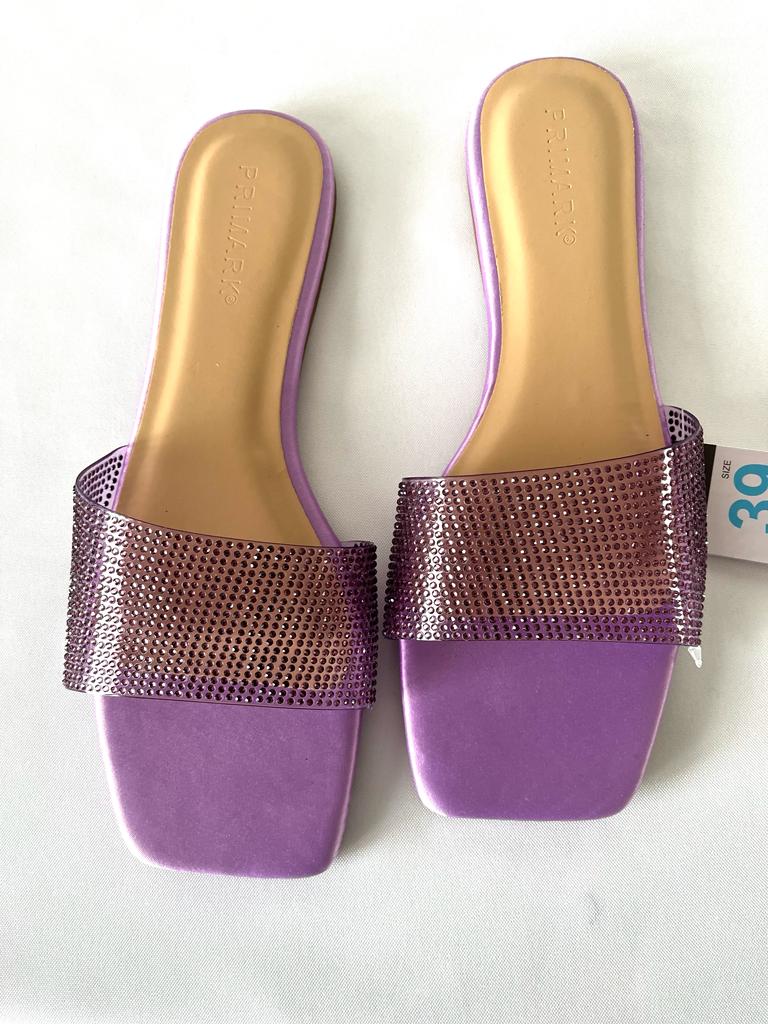 Purple stoned Primark slides